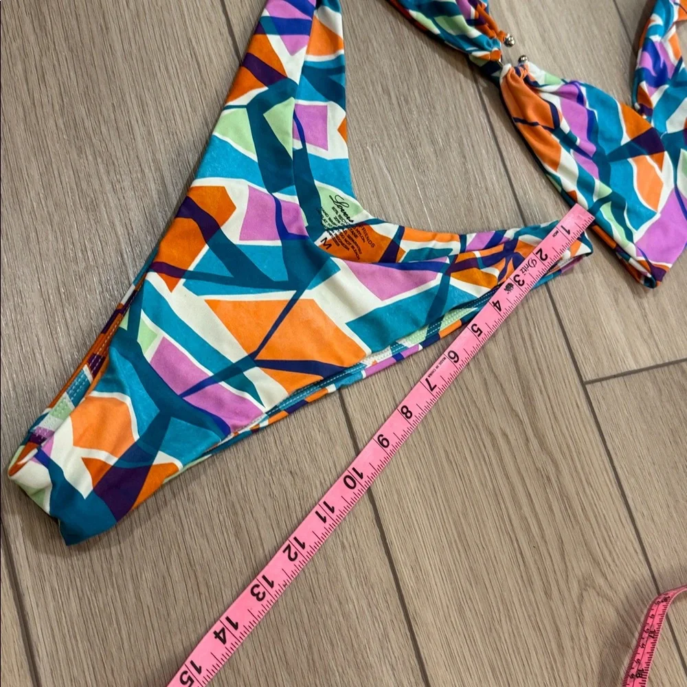 Lovers and Friends Geometric Bikini Sz M Colorful Twist Top High Waisted - Picture 8 of 11